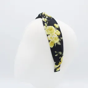 narrow headband flower vine print knotted headband floral thin hairband women hair accessory