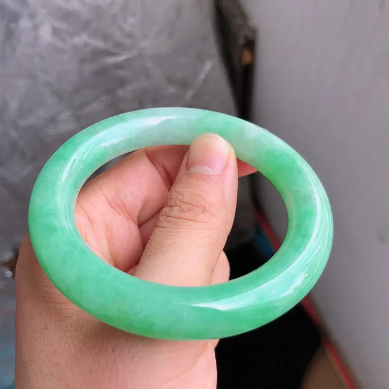 Natural Jade Bangle Jadeite Bangle Internal Diameter 54.5mm NBE064