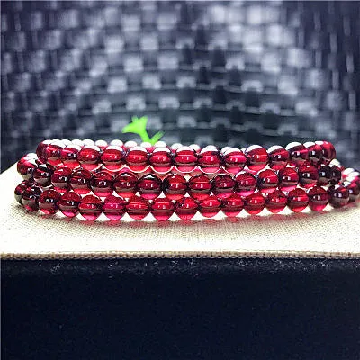 Natural multi-circle garnet bracelet