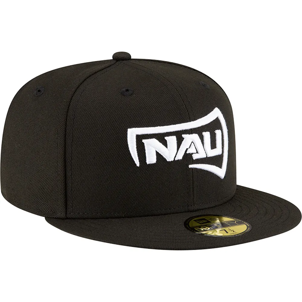 NCAA Northern Arizona Lumberjacks New Era Black and White 59FIFTY Fitted Hat