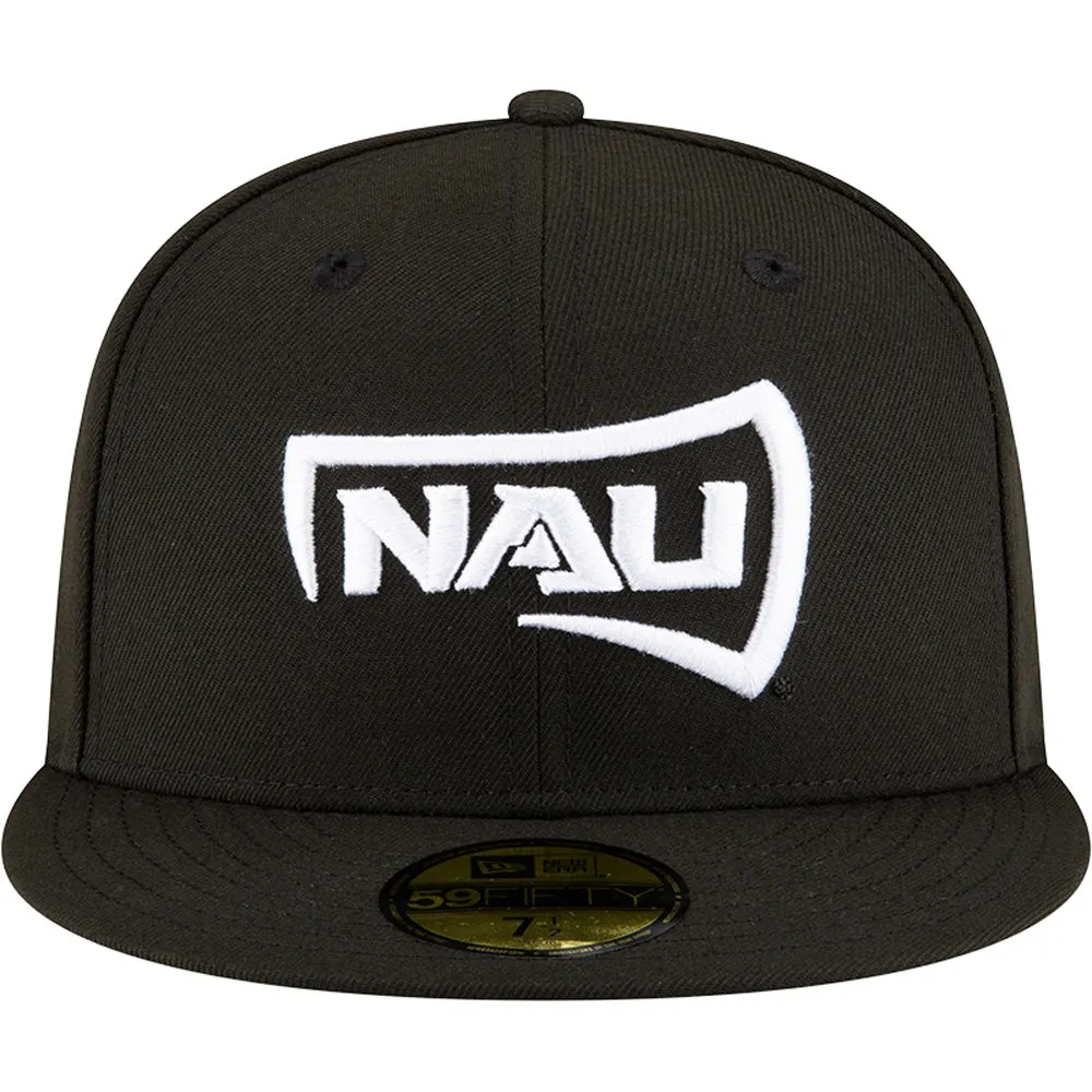 NCAA Northern Arizona Lumberjacks New Era Black and White 59FIFTY Fitted Hat