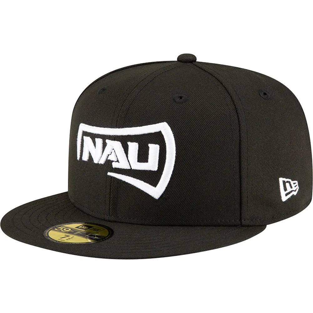 NCAA Northern Arizona Lumberjacks New Era Black and White 59FIFTY Fitted Hat