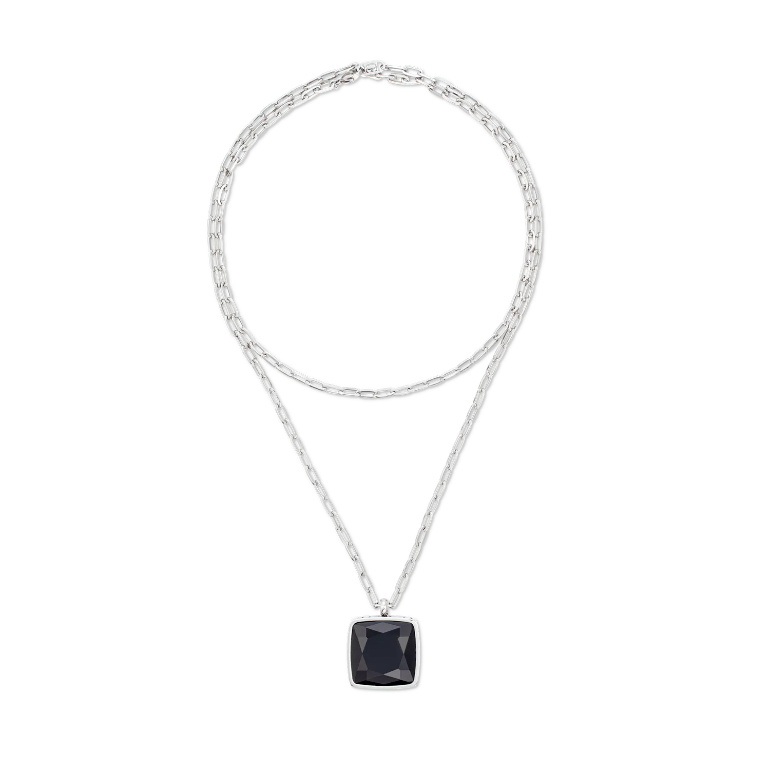 Necklace OE Amulet Square Onyx silver-black