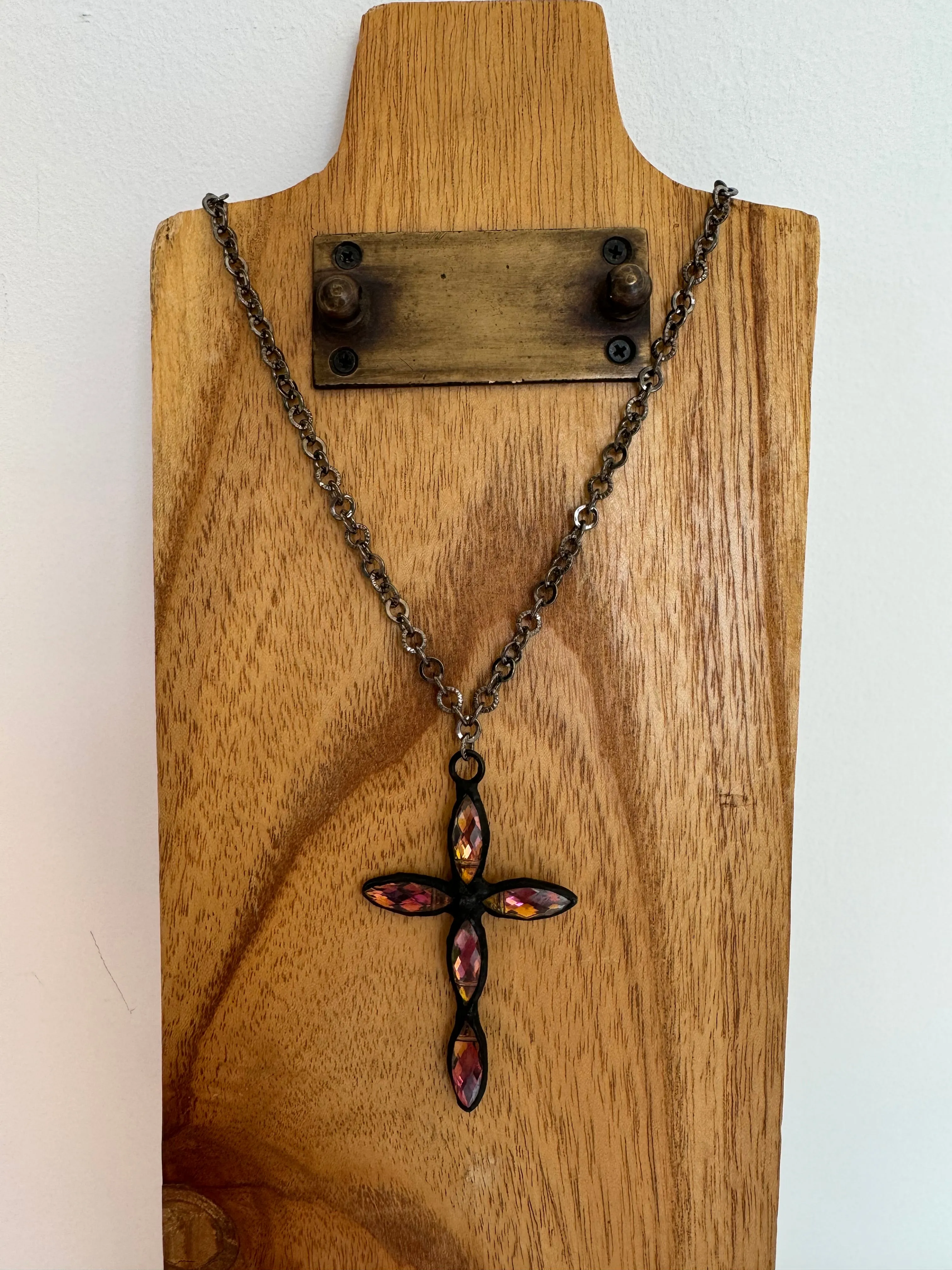 OOAK Hand Soldered Cross Necklace