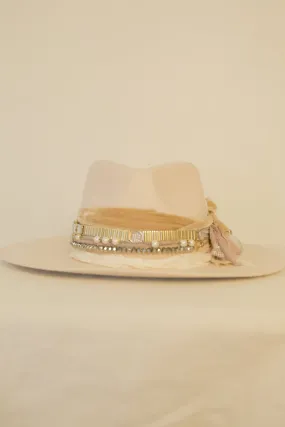 OOAK Vintage Watch & Pearl Wool Hat