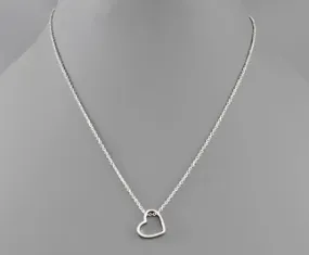 Open Heart Necklace - Silver