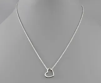 Open Heart Necklace - Silver