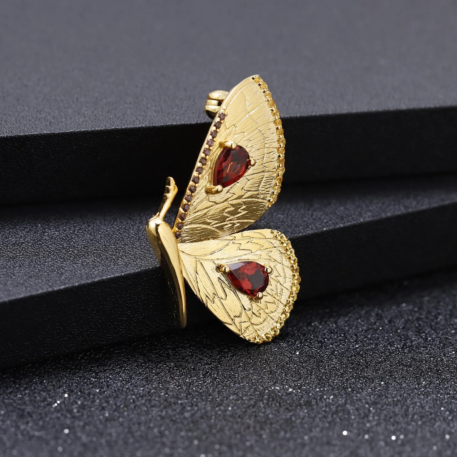 Palace Style Designer Brooch Pendant Dual-use Butterfly Natural Amethyst Silver Necklace for Women