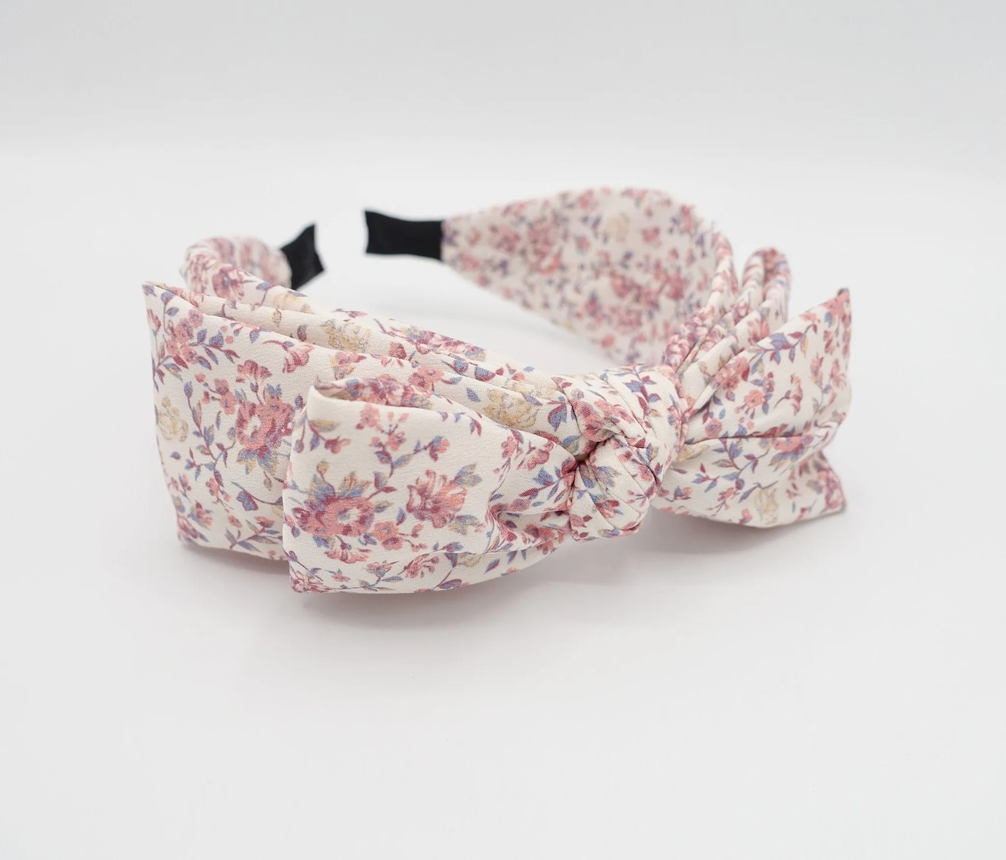 pastel floral bow headband tiny floral hair accessory for women