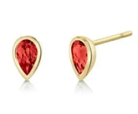 Pear-Cut Garnet Studs