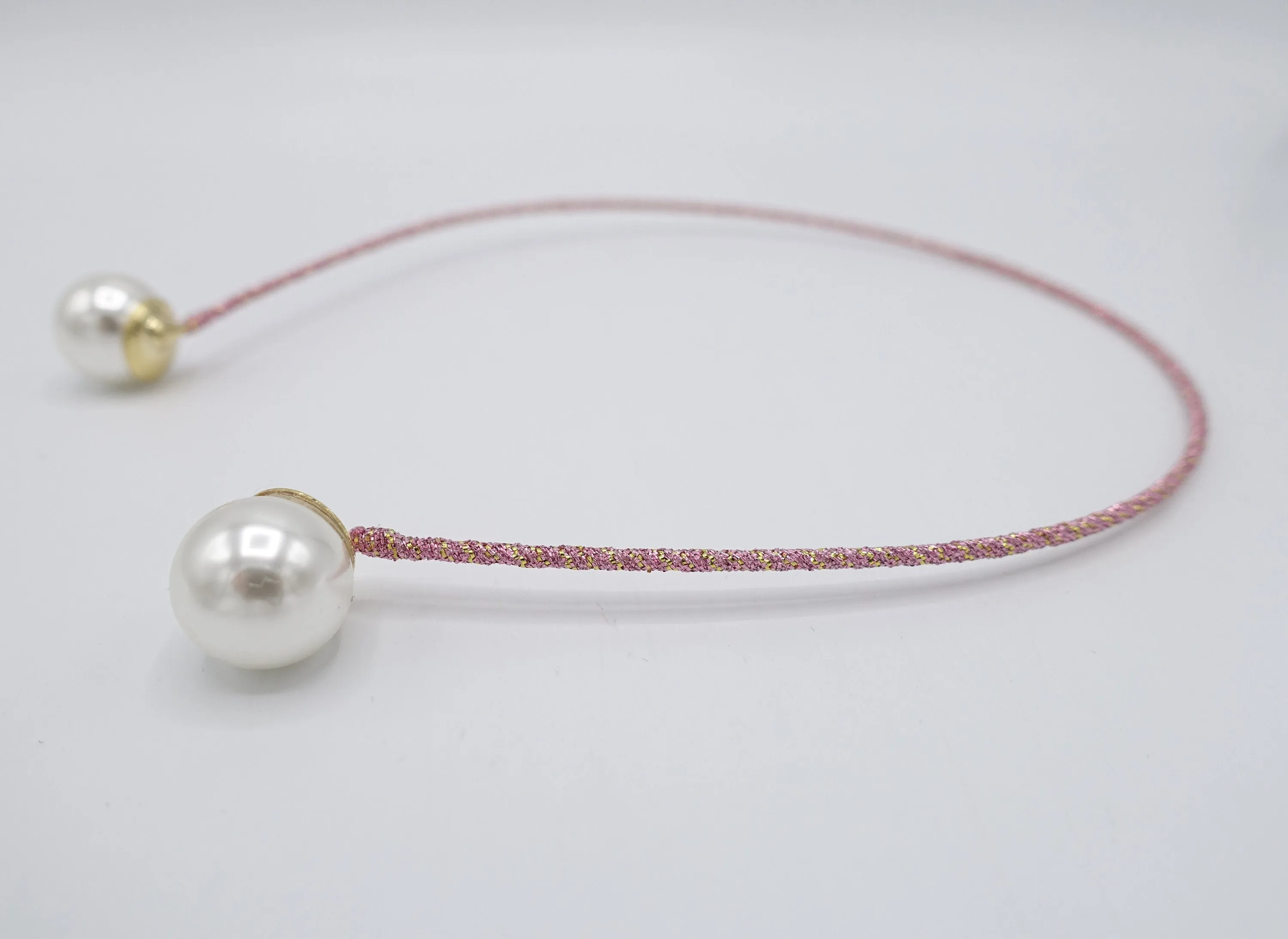 pearl ends thin metal headband