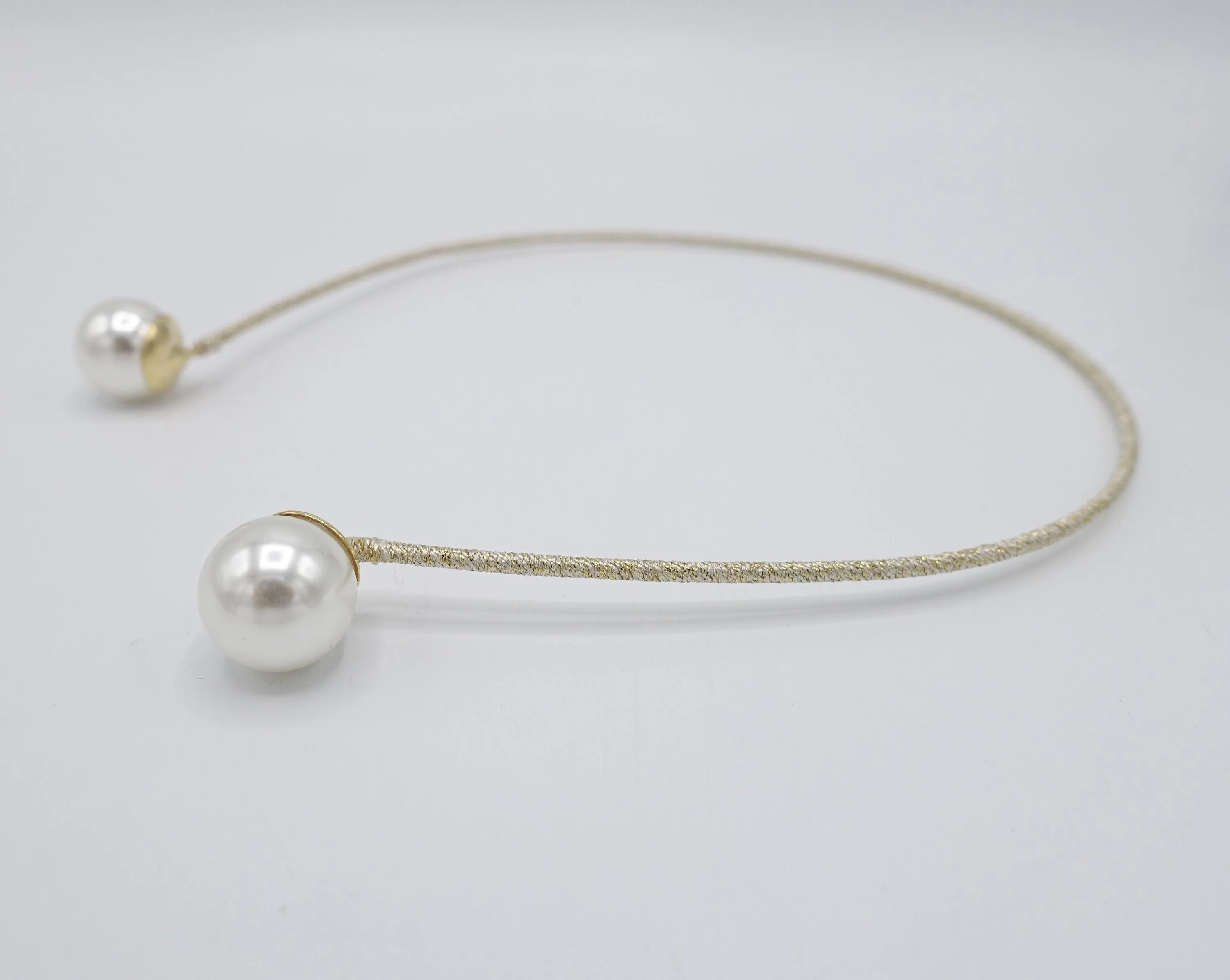 pearl ends thin metal headband