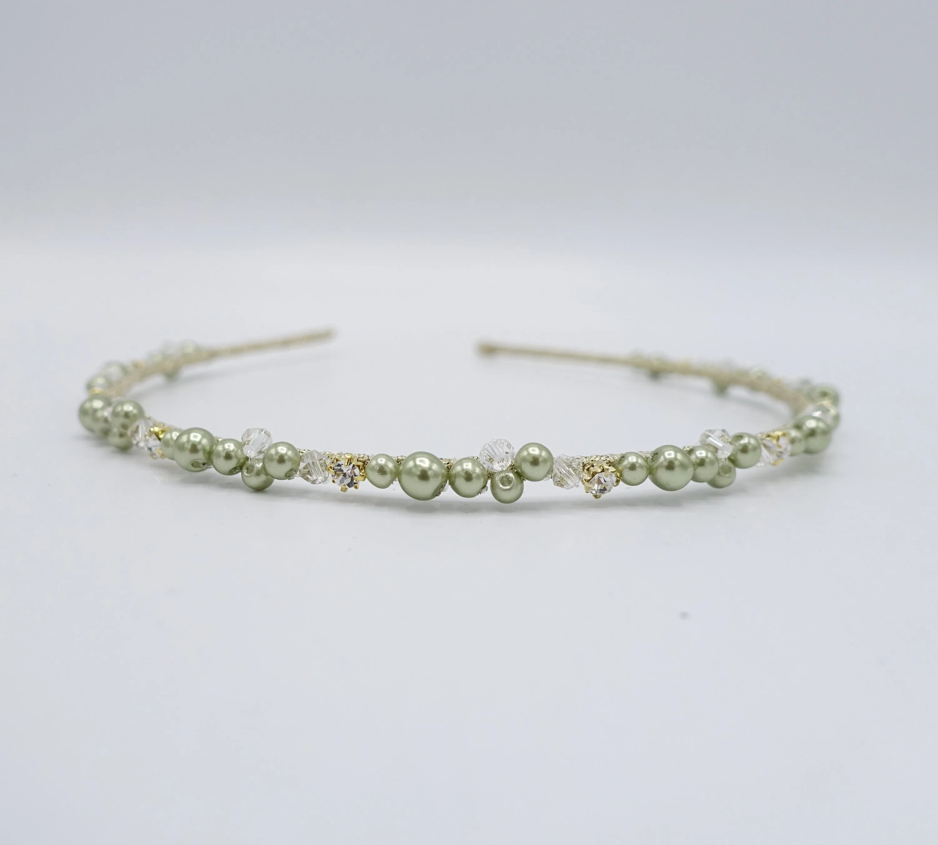 pearl thin headband, crystal beaded headband for women