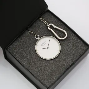 Personalised Modern Pocket Watch Silver Modern Font Engraved