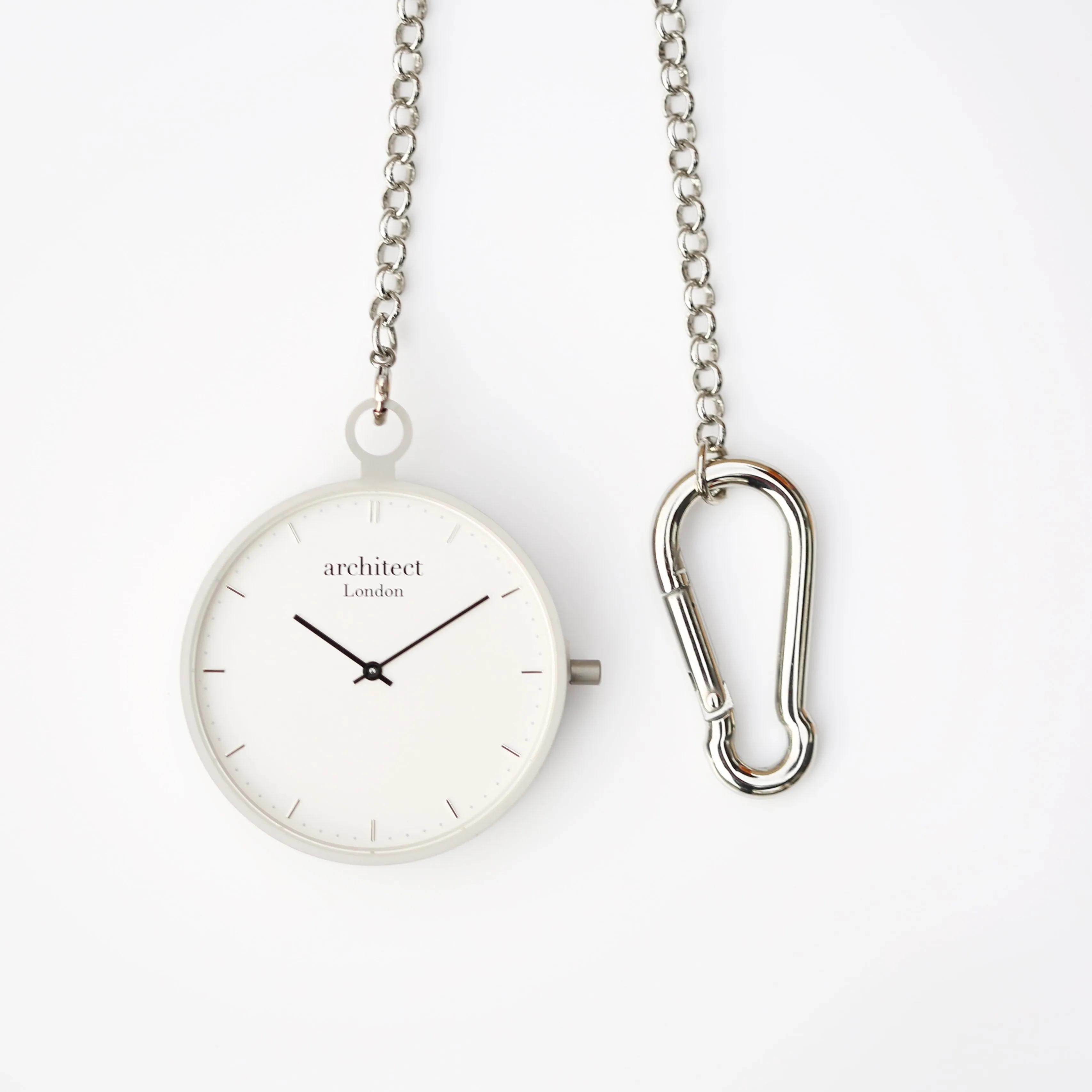 Personalised Modern Pocket Watch Silver Modern Font Engraved