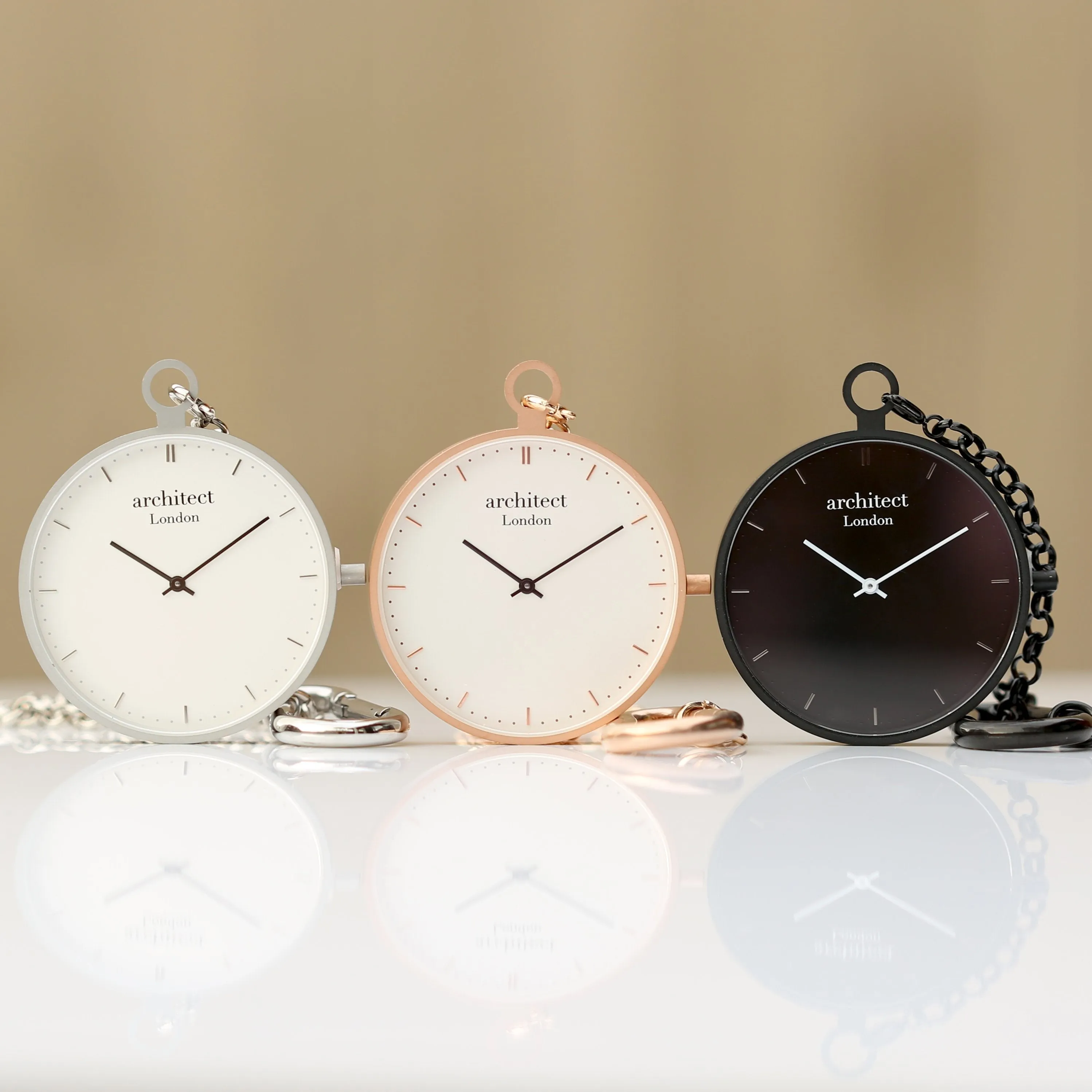 Personalised Modern Pocket Watch Silver Modern Font Engraved