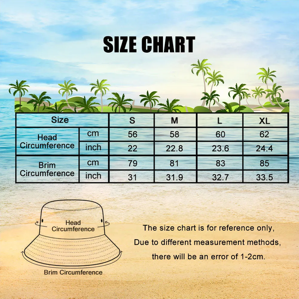 Personalized Bucket Hat Double-Side-Wear Funny Hawaiian Style Reversible Fisherman Hat