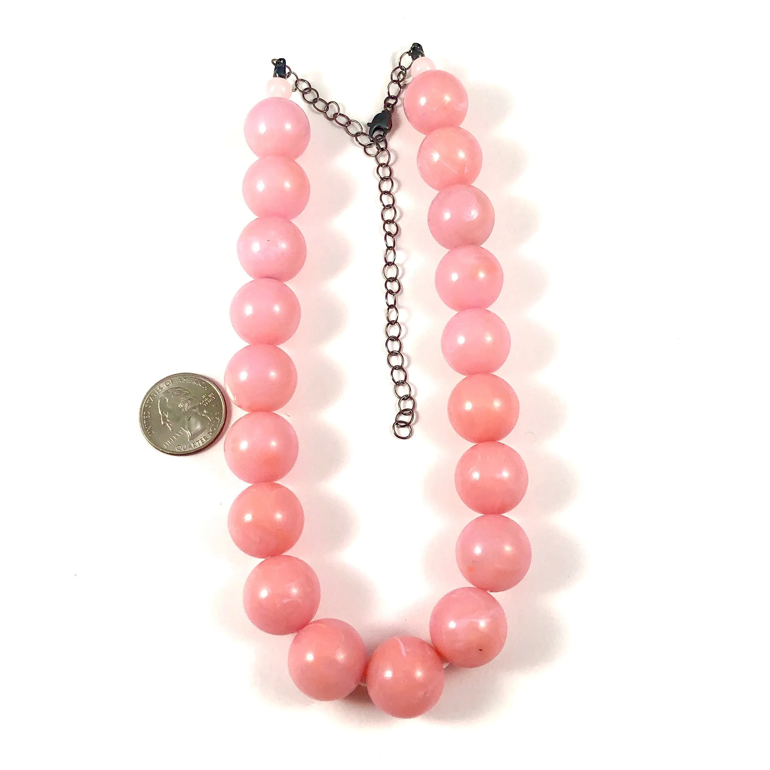 Pink Marbled Lucite Marco Necklace