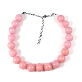 Pink Marbled Lucite Marco Necklace