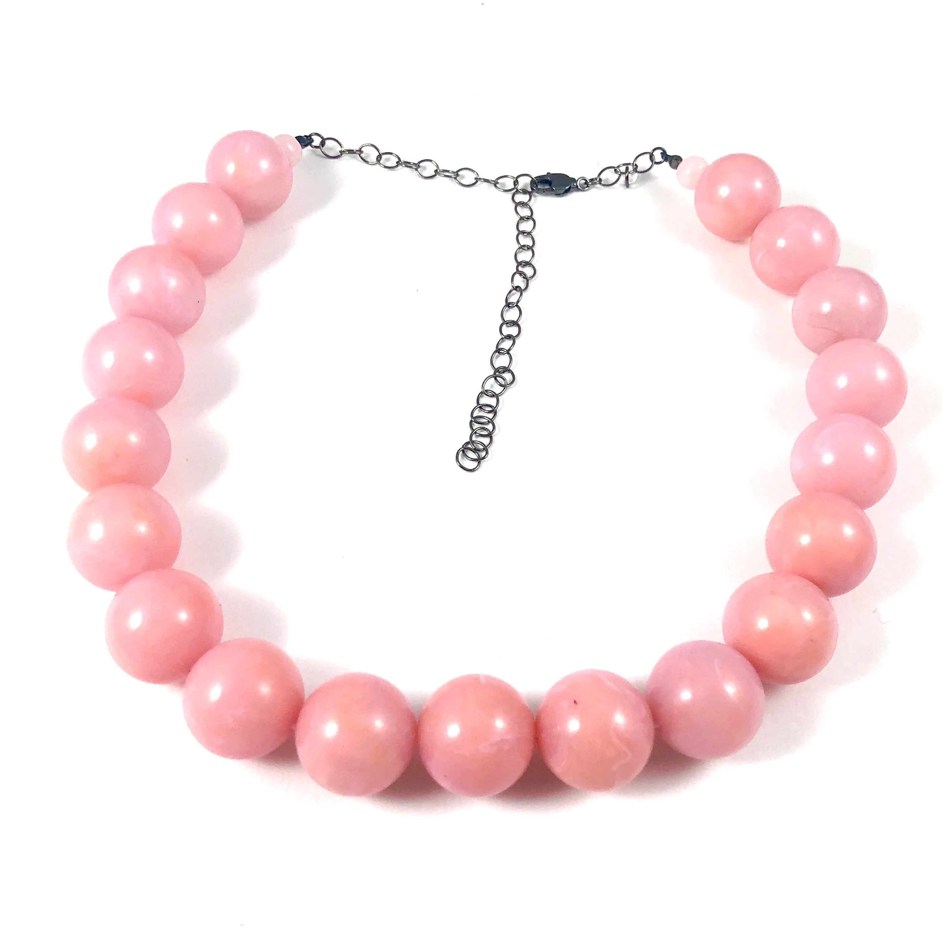 Pink Marbled Lucite Marco Necklace