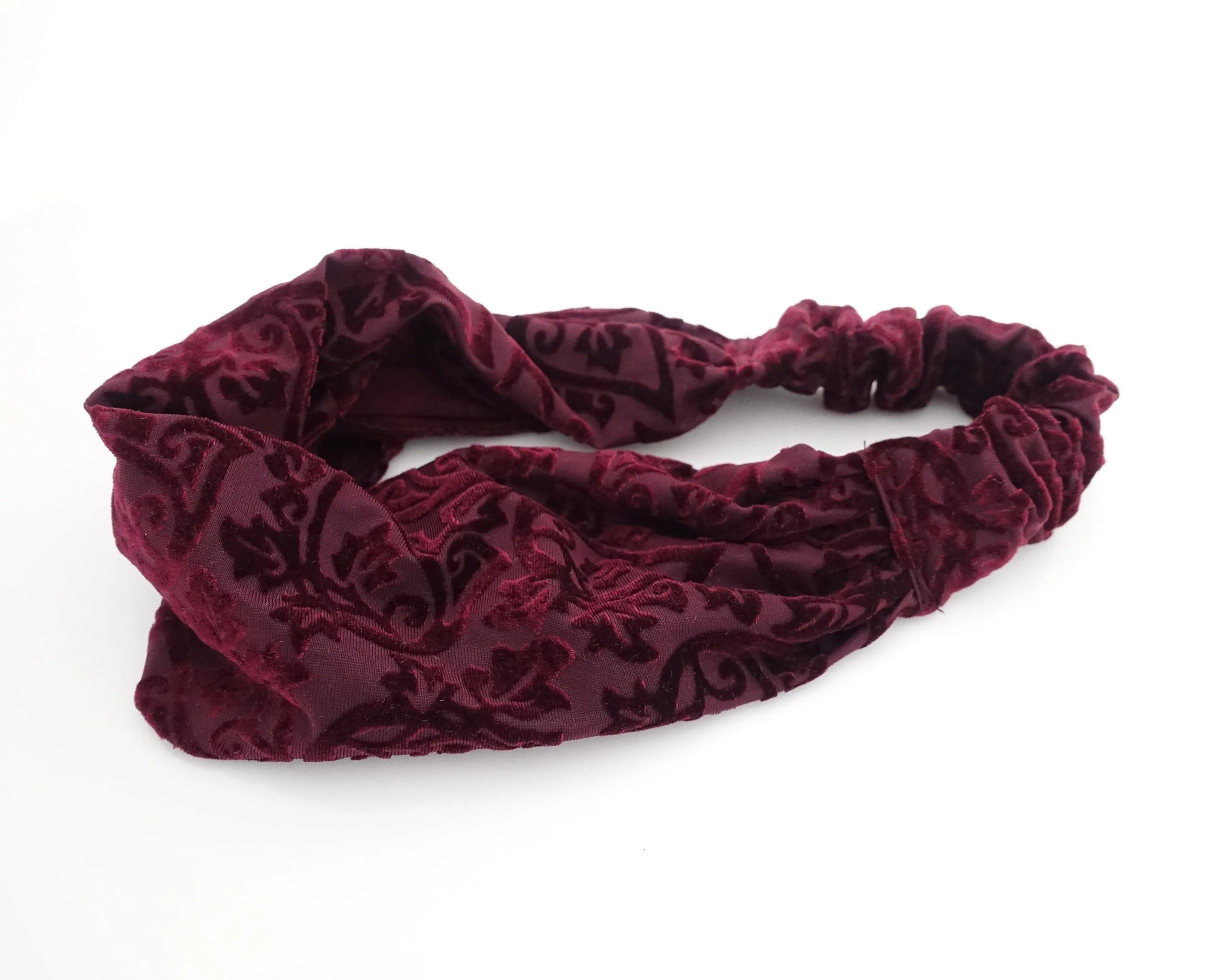 plant pattern cut velvet headband stylish headwrap women head band