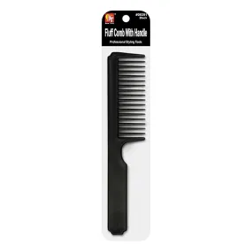 PLASTIC COMB FLUFF COMB WITH HANDLE (BLACK)