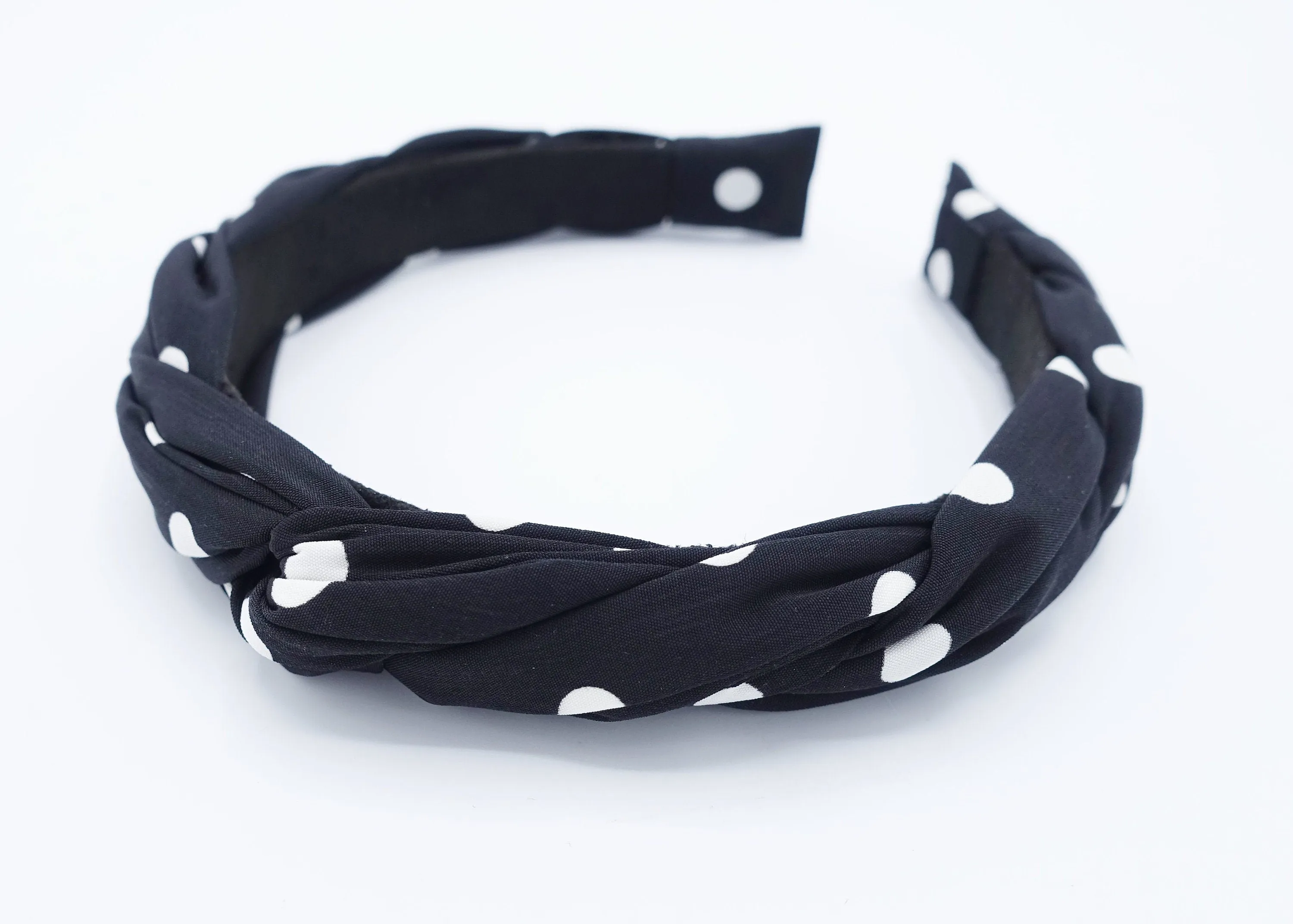 polka dot braided headband thin fabric twisted hairband women hair accessory