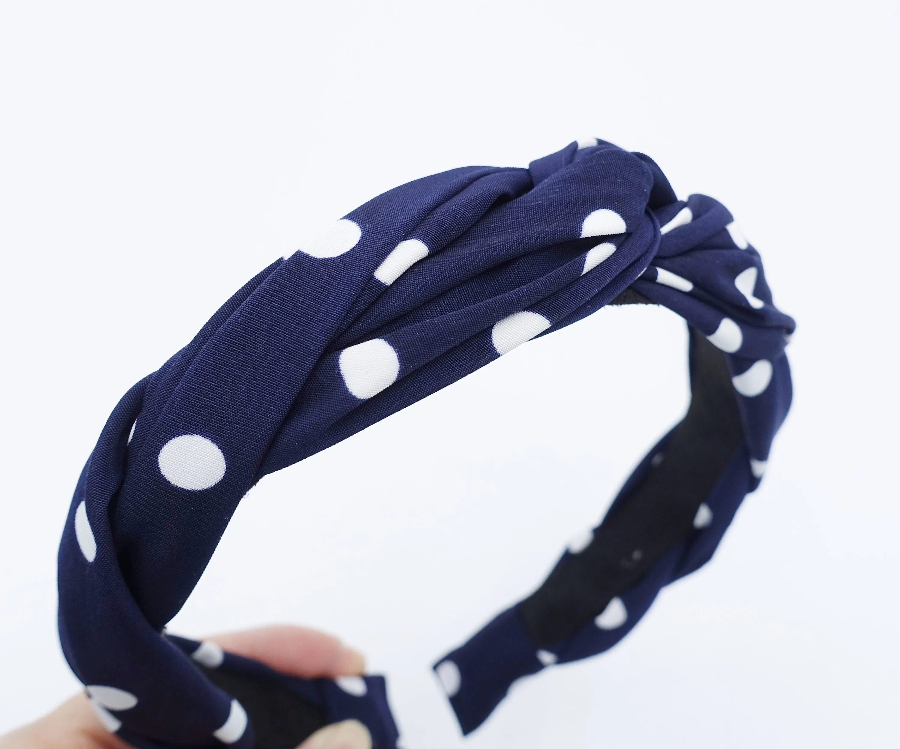 polka dot braided headband thin fabric twisted hairband women hair accessory