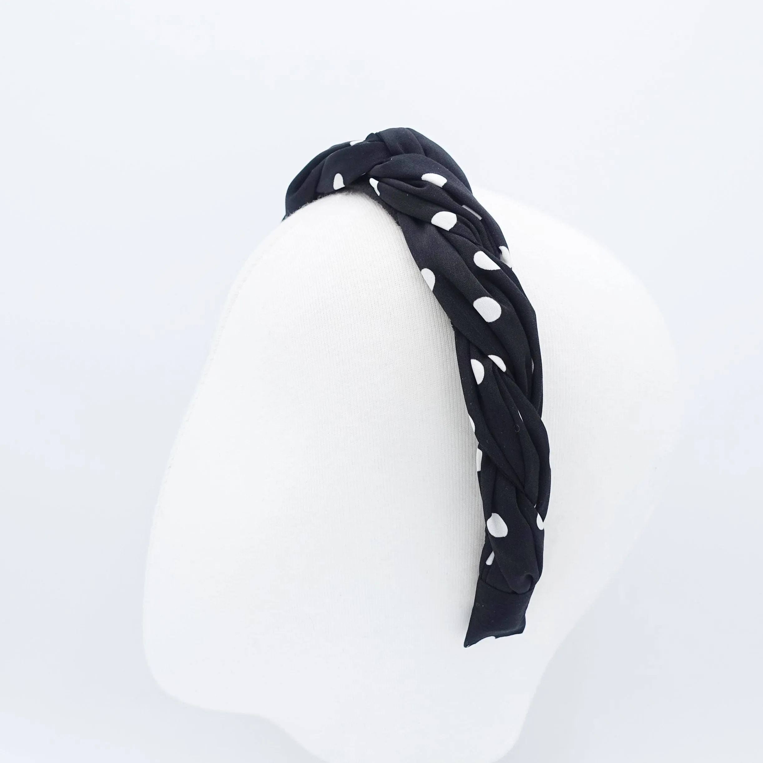 polka dot braided headband thin fabric twisted hairband women hair accessory