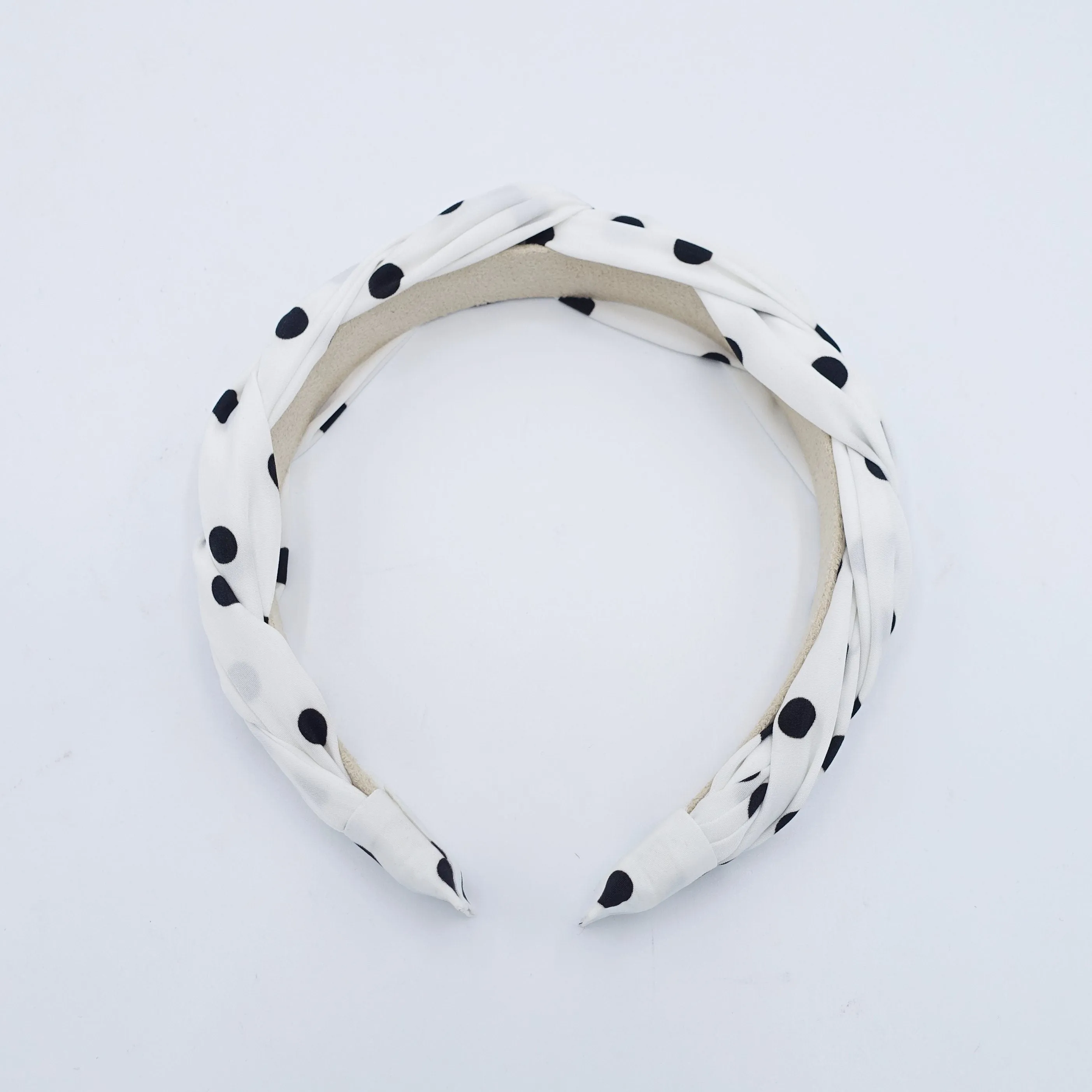 polka dot braided headband thin fabric twisted hairband women hair accessory