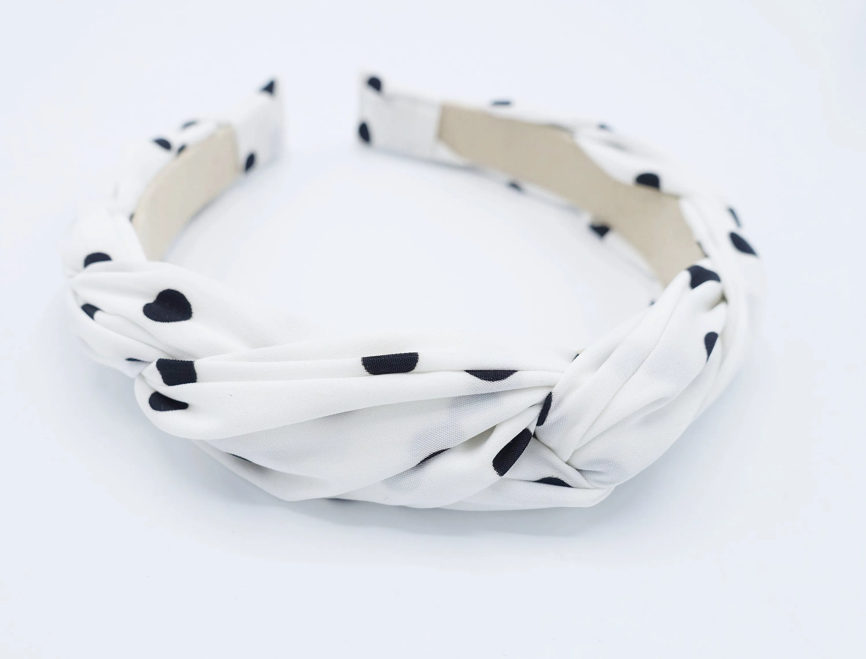 polka dot braided headband thin fabric twisted hairband women hair accessory