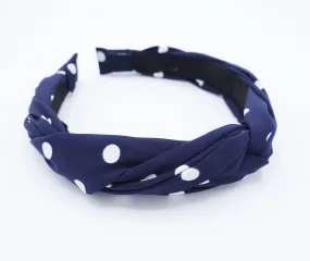 polka dot braided headband thin fabric twisted hairband women hair accessory