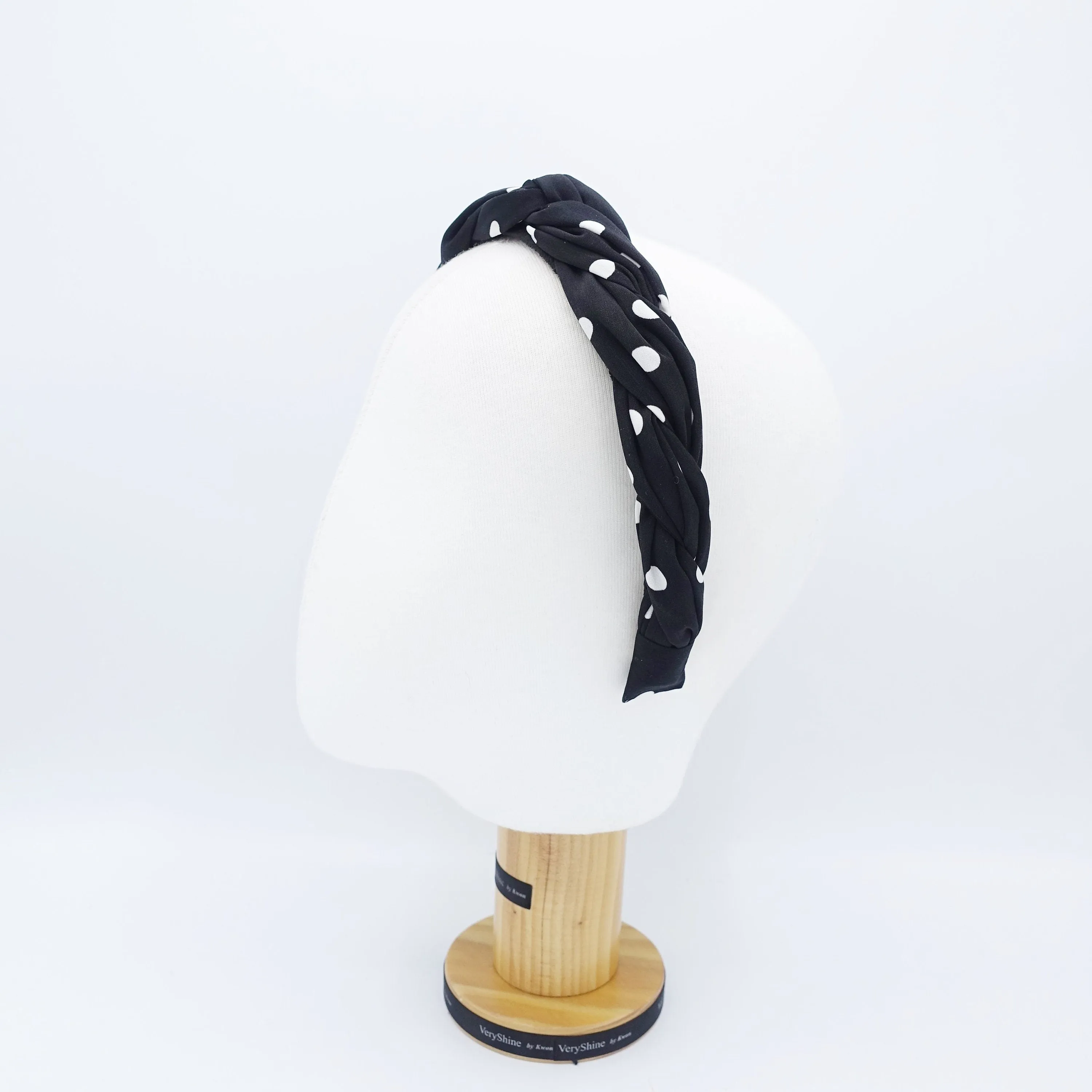 polka dot braided headband thin fabric twisted hairband women hair accessory