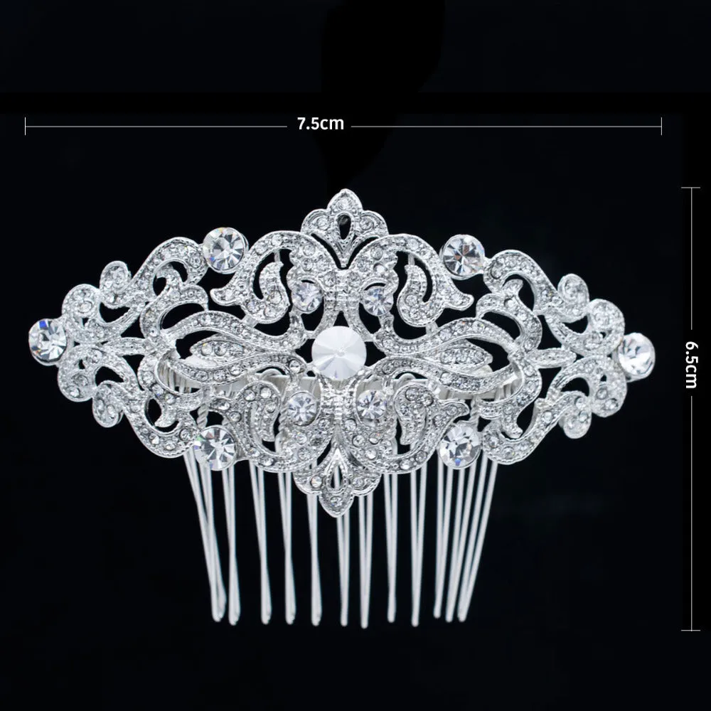 Popular Rhinestone Crystals Hair Side Comb for Bridal Wedding CO1456R