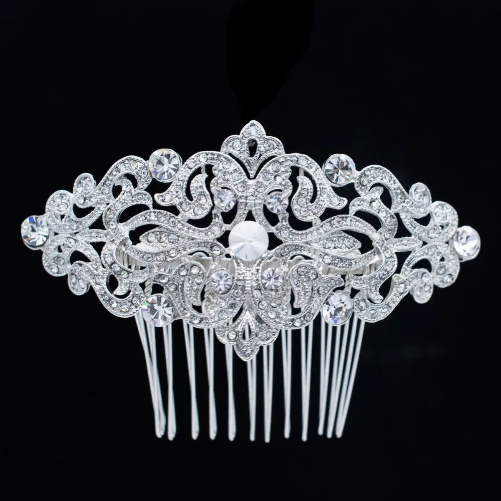 Popular Rhinestone Crystals Hair Side Comb for Bridal Wedding CO1456R