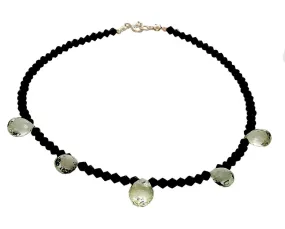 Prasiolite & Black Onyx Beaded necklace