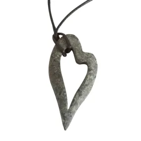 Preseli Bluestone Necklace Open Heart And Leather