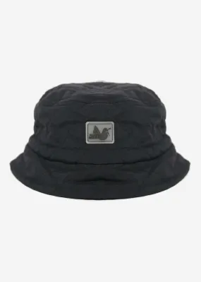 Quilted bucket hat - black