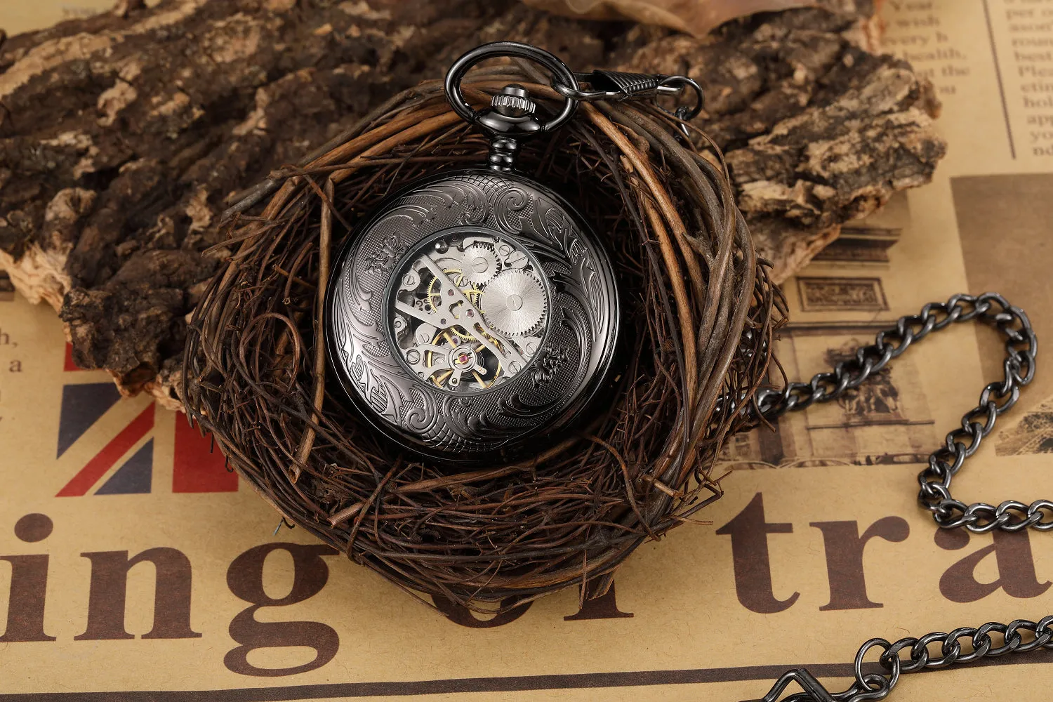 "The Pegasus" Hand-Wound Pocket Watch