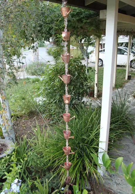 Rain Chain Copper Watering Can