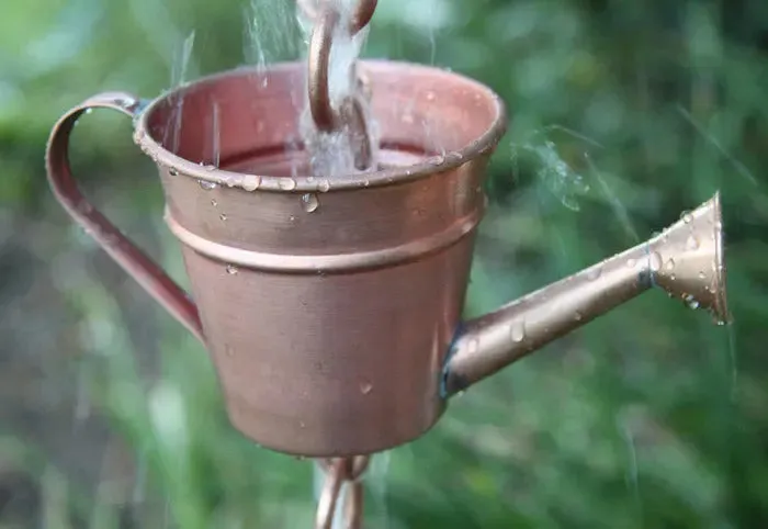 Rain Chain Copper Watering Can