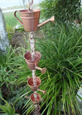 Rain Chain Copper Watering Can