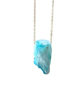 Raw Chrysocolla Pendant Necklace