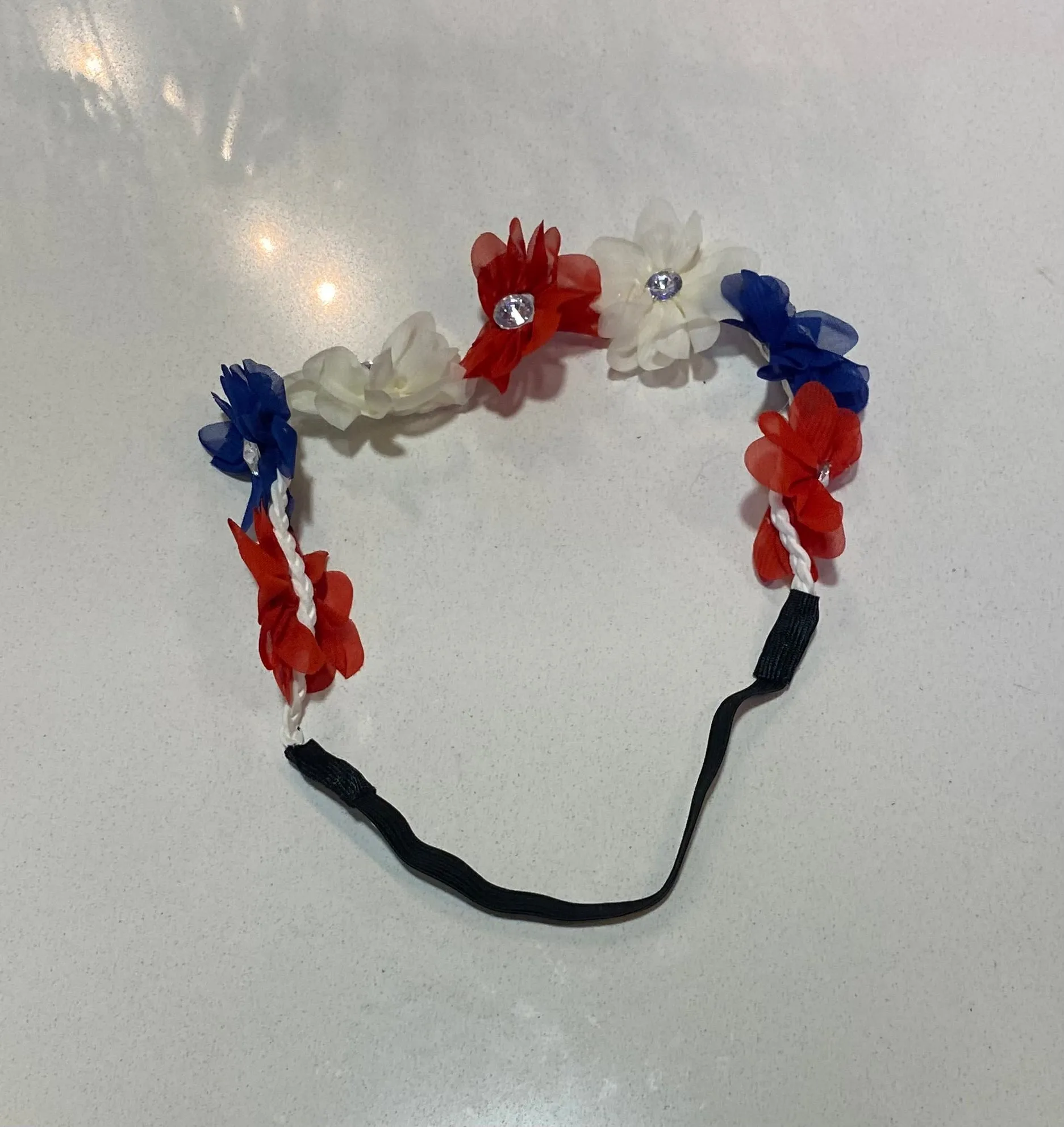 Red White Blue Flower Headbands