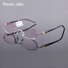 Reven Jate Unisex Rimless Rectangle Titanium Eyeglasses 88005