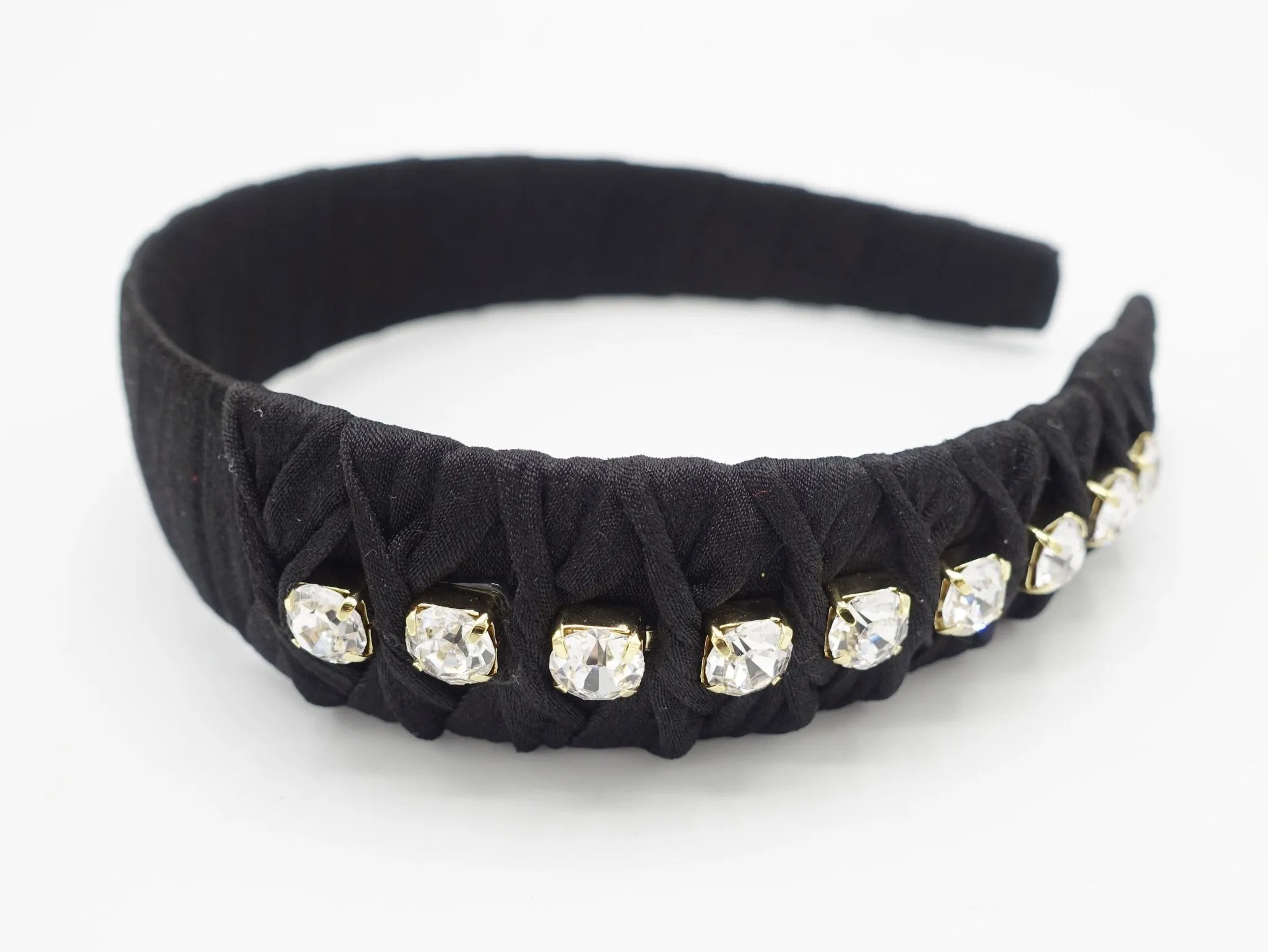 rhinestone embellished headband twist wrap hairband women hair accessory