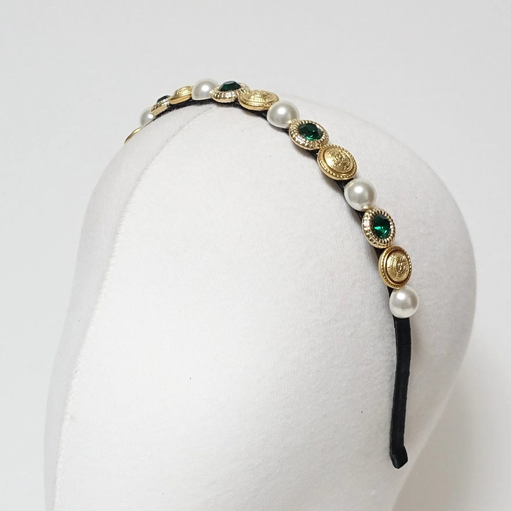 rhinestone pearl decorated headband embellished thin hairband woman hair accessory