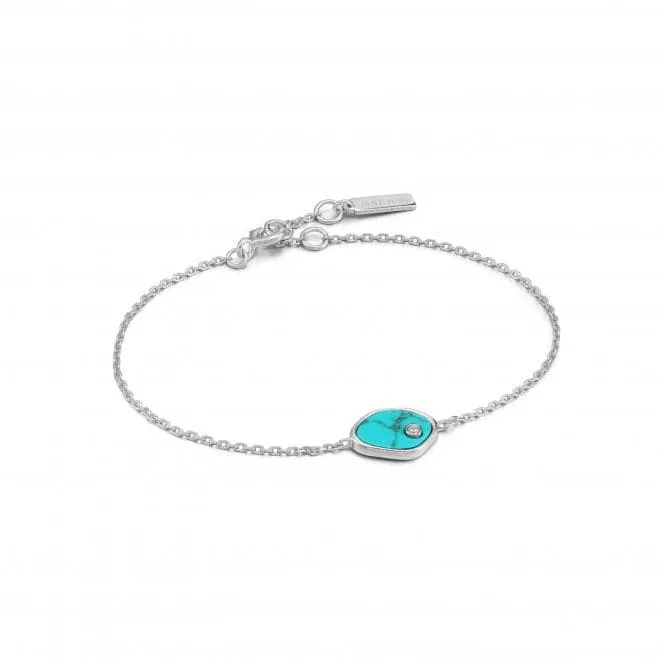 Rhodium Tidal Turquoise Bracelet B027-01H