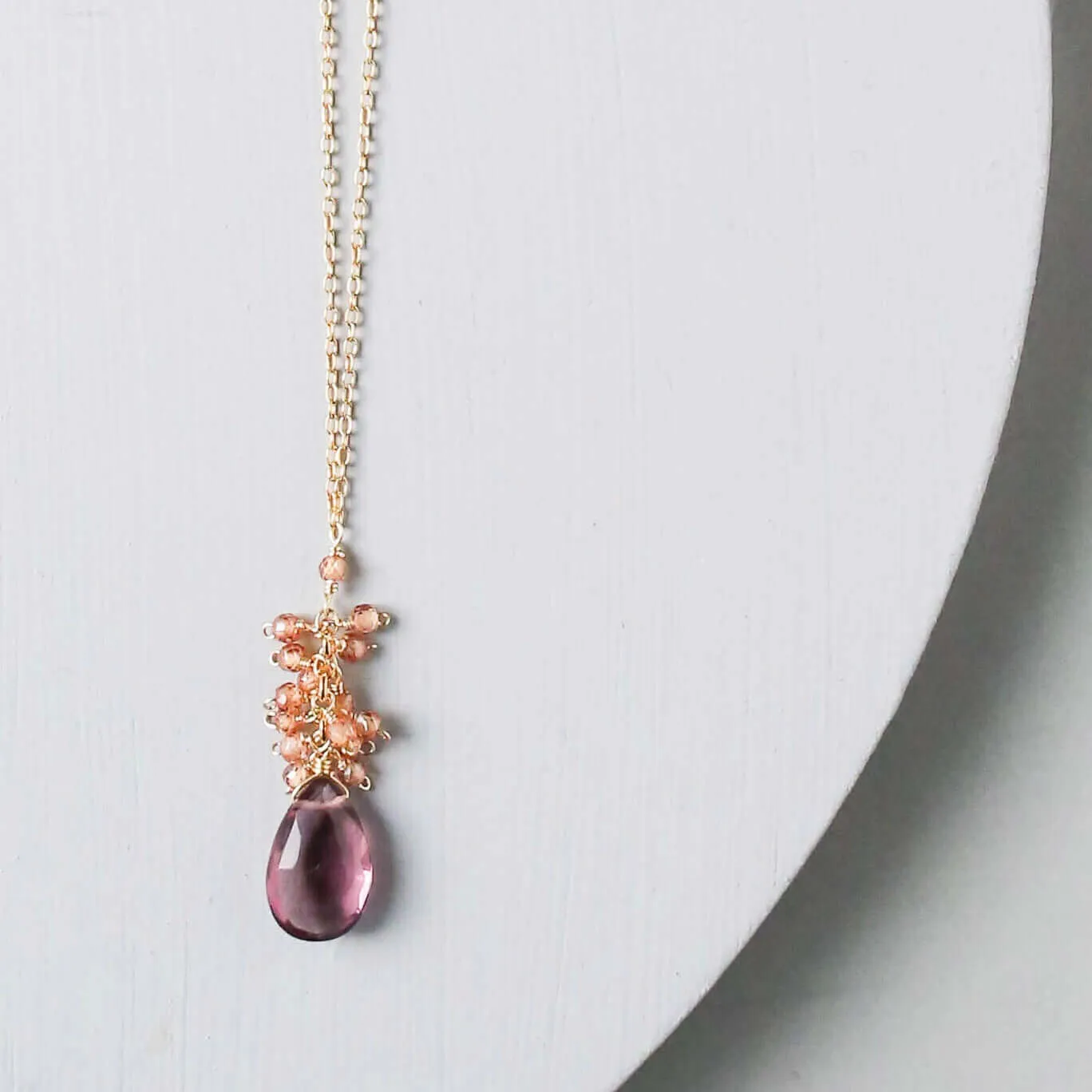 Rhodolite Garnet Cluster Necklace