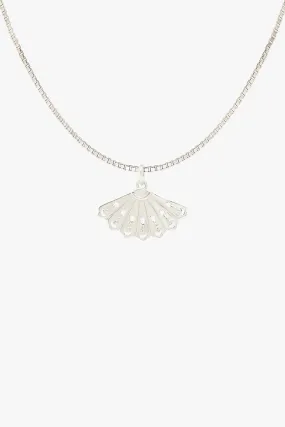 Rosario fan necklace silver 